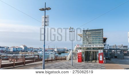 View Of The Ferry Terminal Of The Island Of Yeu