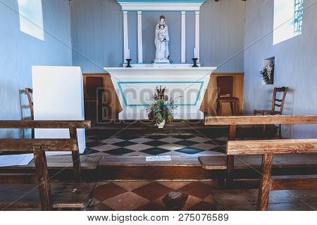 Detail Of The Interior Of The Chapel Of La Meule On The Island Of Yeu