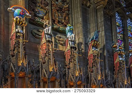 Edinburgh, Great Britain - September 10, 2014: This Is A Fragment Of The Interior Of The Chapel Of T