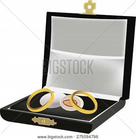 Casket With Wedding Rings And Candy Casket With Wedding Rings