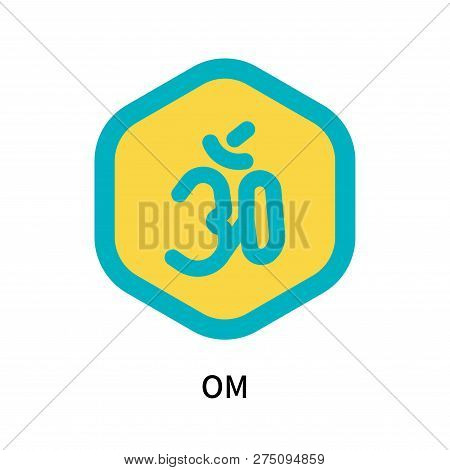 Om Icon Isolated On White Background. Om Icon Simple Sign. Om Icon Trendy And Modern Symbol For Grap