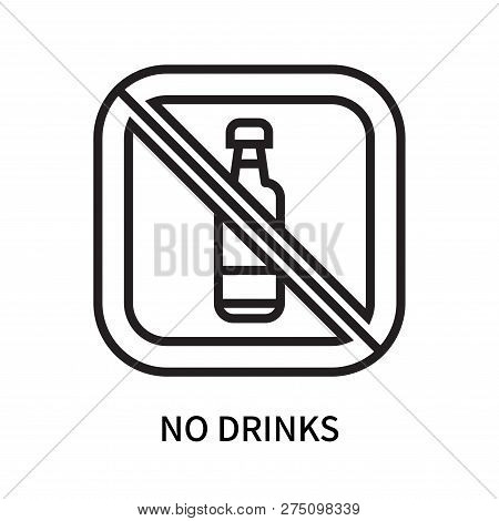 No Drinks Icon Isolated On White Background. No Drinks Icon Simple Sign. No Drinks Icon Trendy And M