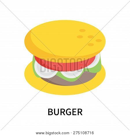 Burger Icon Isolated On White Background. Burger Icon Simple Sign. Burger Icon Trendy And Modern Sym