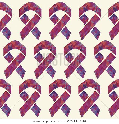 Red Aids Awareness Ribbon Vector Seamless Pattern