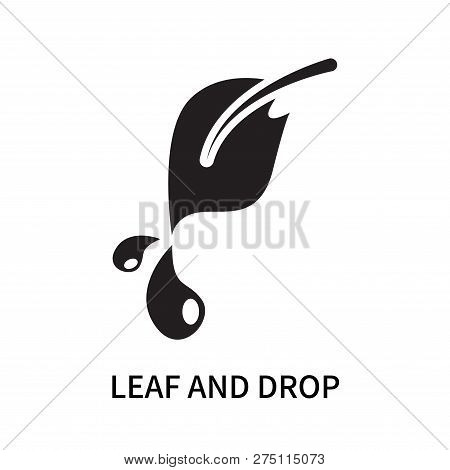 Leaf And Drop Icon Isolated On White Background. Leaf And Drop Icon Simple Sign. Leaf And Drop Icon 
