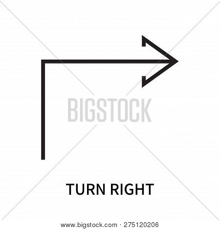 Turn Right Icon Isolated On White Background. Turn Right Icon Simple Sign. Turn Right Icon Trendy An