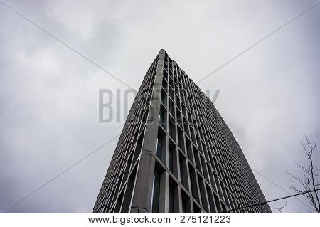 Poznan, Poland - November 16, 2018: Top Of The Modern New Baltyk Office Building On The Roosevelta S