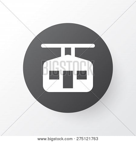Ski Cabin Icon Symbol. Premium Quality Isolated Ropeway Element In Trendy Style.