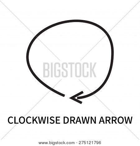 Clockwise Drawn Arrow Icon Isolated On White Background. Clockwise Drawn Arrow Icon Simple Sign. Clo