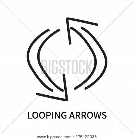 Looping Arrows Icon Isolated On White Background. Looping Arrows Icon Simple Sign. Looping Arrows Ic