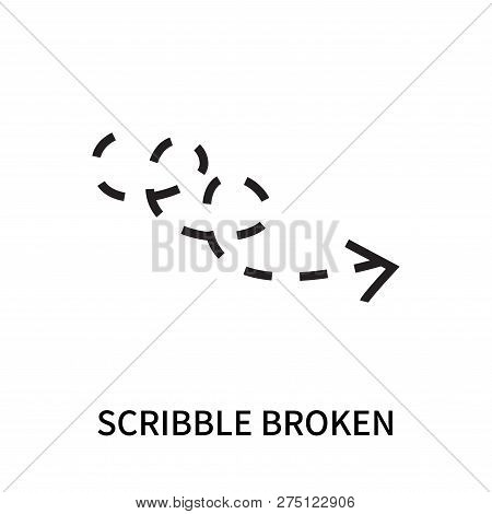 Scribble Broken Icon Isolated On White Background. Scribble Broken Icon Simple Sign. Scribble Broken