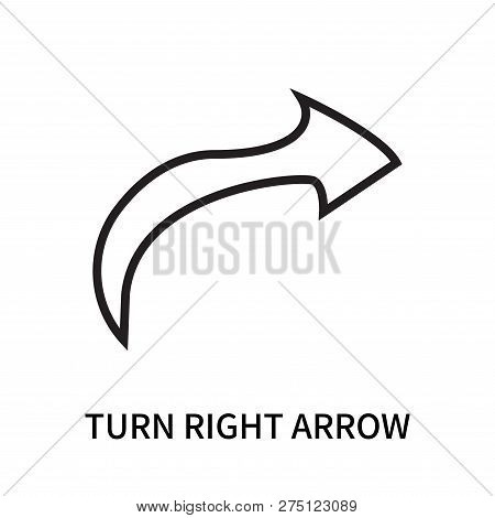 Turn Right Arrow Icon Isolated On White Background. Turn Right Arrow Icon Simple Sign. Turn Right Ar