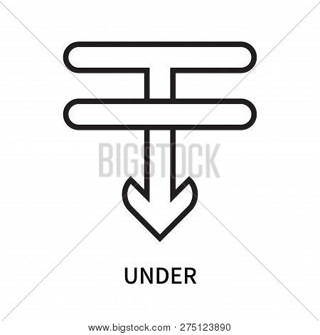 Under Icon Isolated On White Background. Under Icon Simple Sign. Under Icon Trendy And Modern Symbol
