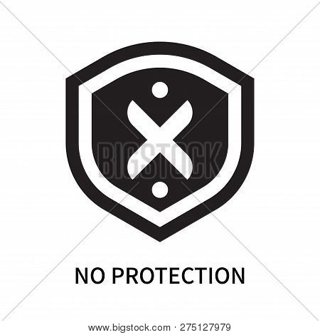 No Protection Icon Isolated On White Background. No Protection Icon Simple Sign. No Protection Icon 