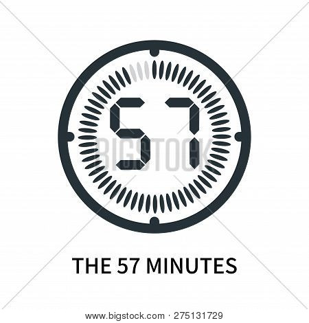 The 57 Minutes Icon Isolated On White Background. The 57 Minutes Icon Simple Sign. The 57 Minutes Ic