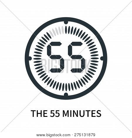 The 55 Minutes Icon Isolated On White Background. The 55 Minutes Icon Simple Sign. The 55 Minutes Ic