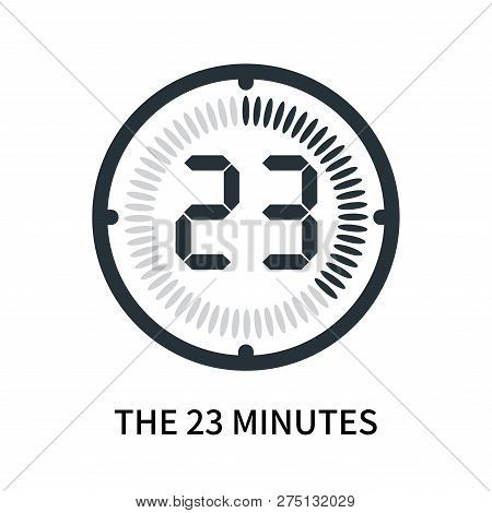 The 23 Minutes Icon Isolated On White Background. The 23 Minutes Icon Simple Sign. The 23 Minutes Ic