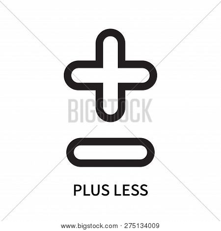 Plus Less Icon Isolated On White Background. Plus Less Icon Simple Sign. Plus Less Icon Trendy And M