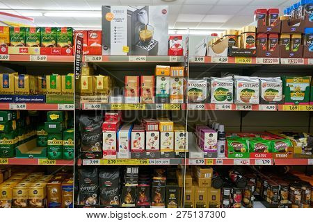 DUSSELDORF, GERMANY - CIRCA SEPTEMBER, 2018: interior shot of Netto supermarket in Dusseldorf.