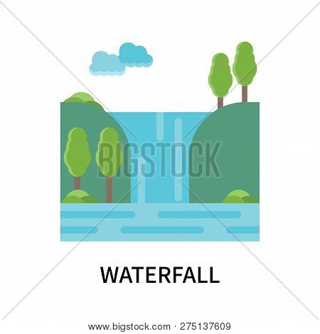 Waterfall Icon Isolated On White Background. Waterfall Icon Simple Sign. Waterfall Icon Trendy And M