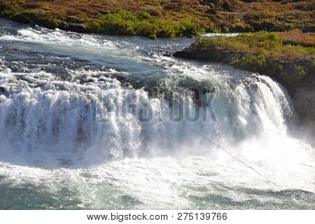Faxafoss Or Faxifoss Waterfall Located In Iceland