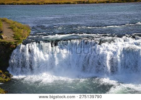 Faxafoss Or Faxifoss Waterfall Located In Iceland