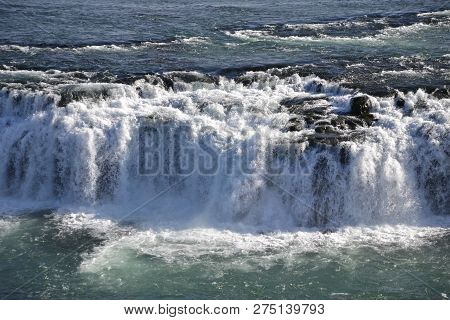 Faxafoss Or Faxifoss Waterfall Located In Iceland