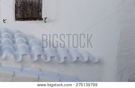 View Of A Typical Residence With White Walls And Roof Of The Fishing Village Binibeca Menorca Spain