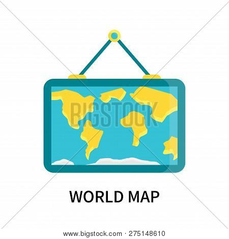 World Map Icon Isolated On White Background. World Map Icon Simple Sign. World Map Icon Trendy And M