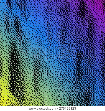 Holi. Hindu Spring Festival. Rainbow Gradient Background. Pixel Grunge Texture. Black Background