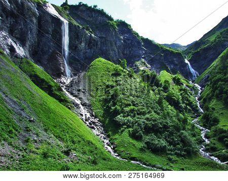 Waterfalls In Batoni Area, Next To Weisstannen Village - Canton Of St. Gallen, Switzerland