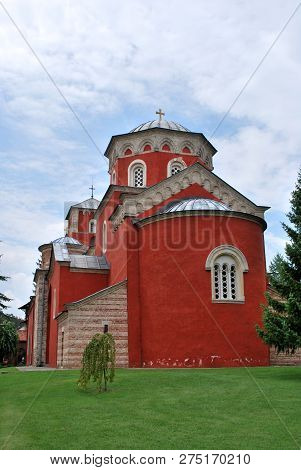 The Beautiful Ancient Zica Monastery In Serbia