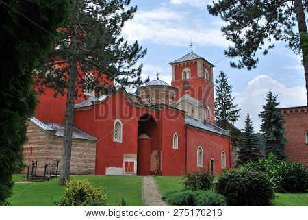 The Beautiful Ancient Zica Monastery In Serbia
