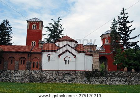 The Beautiful Ancient Zica Monastery In Serbia