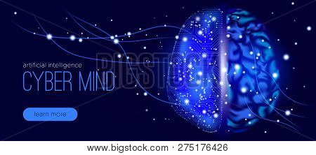 Artificial Intelligence (ai), Cyber Mind And Machine Learning. Big Data Analysis, Human Brain Study.