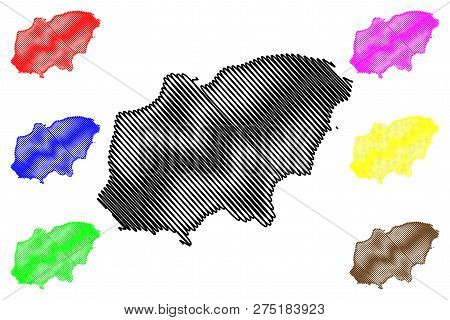 Usak (provinces Of The Republic Of Turkey) Map Vector Illustration, Scribble Sketch Uşak Ili Map