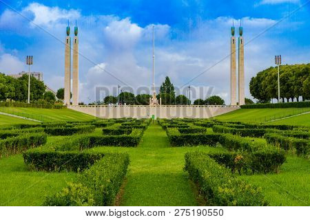 The Edward Vii Park Is A Public Park Near The City Center In Lisbon, Portugal