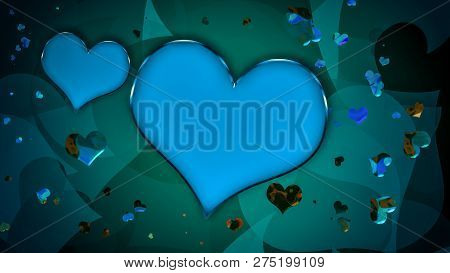 Design Template . Heart For Valentines Day Background .colorful Confetti Hearts Isolated On Backgrou
