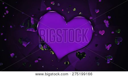 Design Template . Heart For Valentines Day Background .colorful Confetti Hearts Isolated On Backgrou