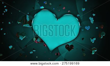 Design Template . Heart For Valentines Day Background .colorful Confetti Hearts Isolated On Backgrou