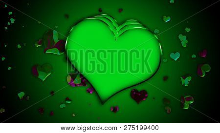 Design Template . Heart For Valentines Day Background .colorful Confetti Hearts Isolated On Backgrou