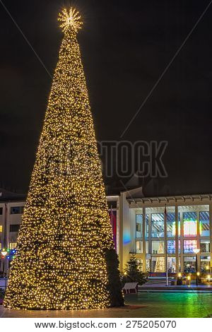 Helsingborg, Sweden - December 05, 2018: Night View Of Dunkers Art Museum And Gallery. The Gallery I
