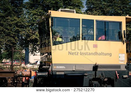 Mullheim, Baden-wurttemberg, Germany - July 31 2018 : Worker Coupling Carriage To Network Maintenanc