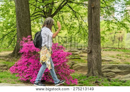 New York, Usa - May 5, 2018: Unidentified People On The Street Of New York.