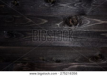 Dark Wooden Rough Oak Background. Vignette. Copyspace