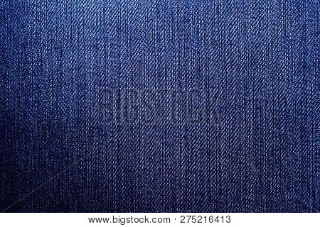 Dark Blue Denim Jean Fabric Concept And Idea Of Denim Industry, Sewing And Fashion, Vintage Rustic S
