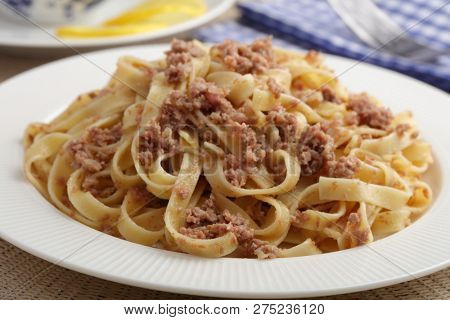 Russian pasta Navy Style closeup