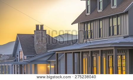 Golden Sky And Beautiful Homes In Daybreak Utah