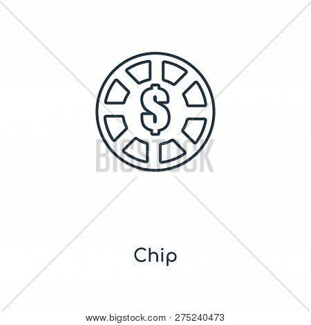 Chip Icon In Trendy Design Style. Chip Icon Isolated On White Background. Chip Vector Icon Simple An