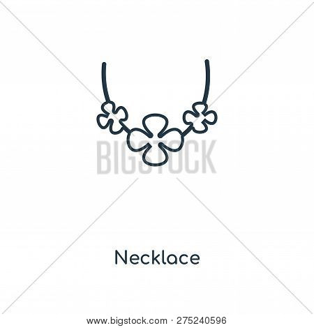 Necklace Icon In Trendy Design Style. Necklace Icon Isolated On White Background. Necklace Vector Ic